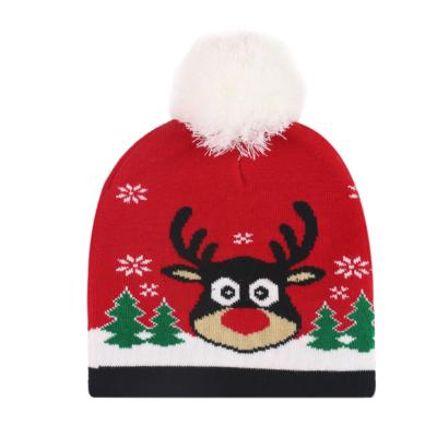 China Russian Wholesale Cheap COMMON Customize Logo Ins Adult Christmas Jacquard To Knit To Keep Warm Winter Hats For Kids for sale