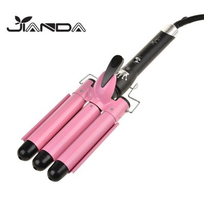 China Hot Selling ABS/Aluminum 3 Automatic Hair Curler Aluminum Magic Barrels For Girls for sale