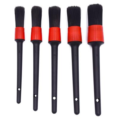 China Exterior Clean Brush Customized Logo Cleaning Tools Plastic Auto Handle Car Detail Brushes for sale