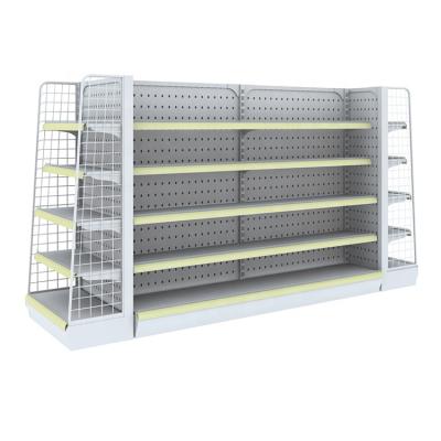 China Double Sided Iron Wholesale Supermarket Set Goods 5 Layers Shelf Supermarket for sale