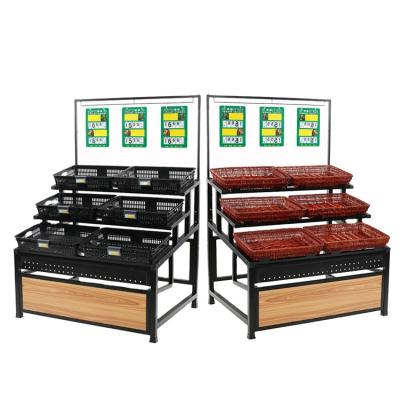 China Single Sided High Quality Supermarket Shelf Fruit Shelves Vegetable Display Rack for sale