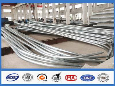 China Galvanized Street Light Steel Pole 12M Bending Single Arm Hot Dip for sale