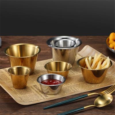 China CLASSIC Small Sauce Bowl Kitchen Stainless Steel Soy Salt Mustard Dish Appetizer Seasoning Dish for sale