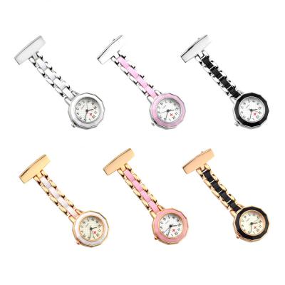 China Water Resistant Brooch Pin Medical Nurse Fob Watch for Doctors Gift Women Clip-on Stainless Steel Pocket Watch for sale