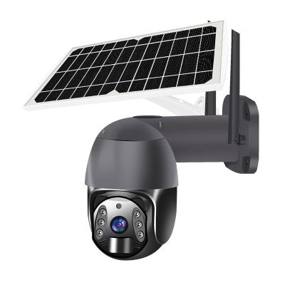 China NIGHT VISION Dropshipping Official Ip67 Dual Ptz Energia Solar Outdoor Security Camera 4g/wifi with Pir Sensor for sale