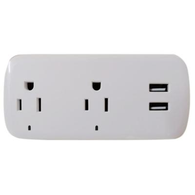 China Residential / General Purpose USB Wifi SocketTuya Life Control 2USB Smart Charging Ports 2 Multi AC Outlet Socket for sale