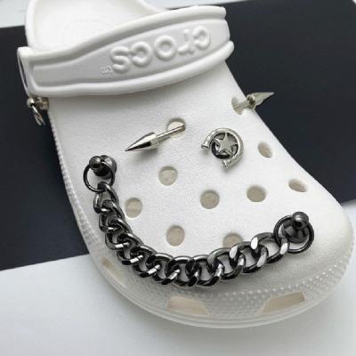 China Vintage Clog Charm Punk Croc Charms Designer DIY Brand Shoe Charms For Luxury Metal Clogs Shoe Chain Decoration High Quality Charms for sale