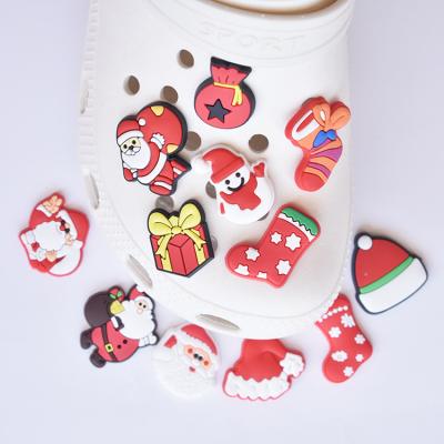 China Hobble Charm Soft PVC Croc Charms Christmas Shoe Accessories for Decorations Santa Claus Kids Gift Shoes Buttons Crocs Hobbles for sale