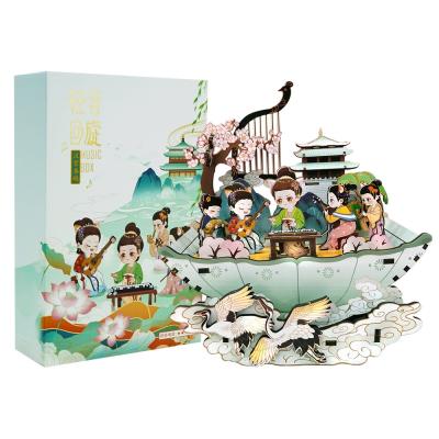 China Latest Design Paper New Arrival Diy Cardboard Music Box Wooden Paper Craft Music Box for sale