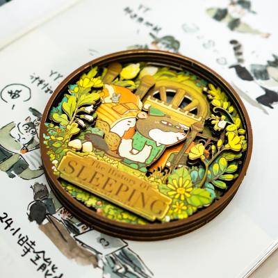 China Mae Besom Stinging Rat Picture Artist Magnet Wood Sticker Ornament Exquisite Fridge Sticker Decor Hotel and Resort Authorization for sale