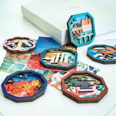 China Hot Selling Custom Paper City 3d Fridge Magnet Gifts Personalized Magnet For Fridge Decorative Sticker for sale