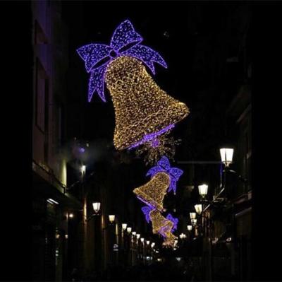 China Commercial Outdoor Waterproof Christmas Decoration 2D Usage LED Bell Pattern Hanging Light for sale