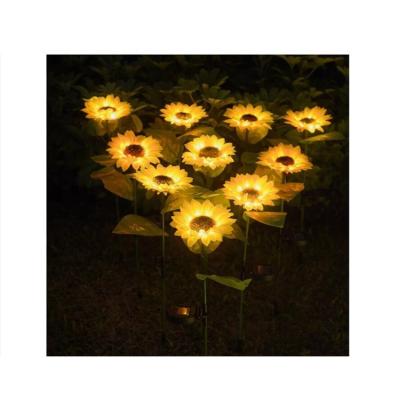 China Outdoor Decorative LED Flower Lamps Fashion Landscape Garden Solar Sunflower Light for sale