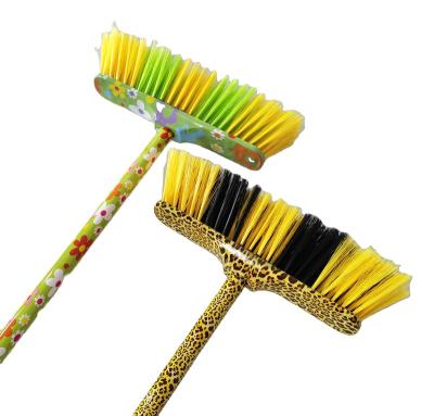 China Home Item No.0578P watertransfer printed plastic soft broom with pvc coated metal handle for sale