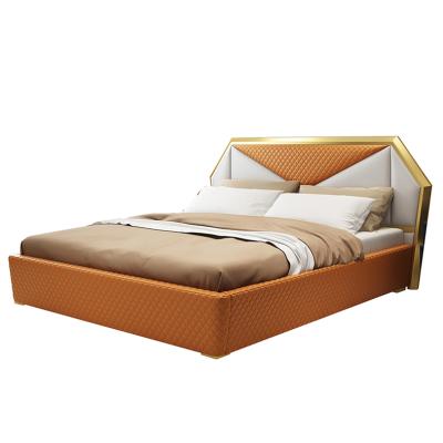 China (Others) 2021 King Size Luxury Leather Traditional Bed Kind Bed Frame Adjustable Solid Wood Suppliers From China for sale