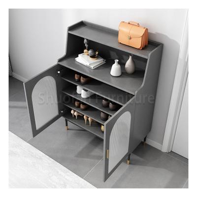 China (Other) High Quality Adjustable Solid Wood Wooden Shoe Rack Cabinet Entryway Shoe Storage Cabinet Made in China for sale