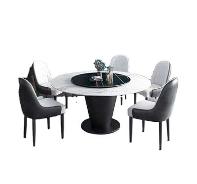 China 2022 system design round dining table simple white luxury high quality fireproof set for living room made in Foshan China for sale