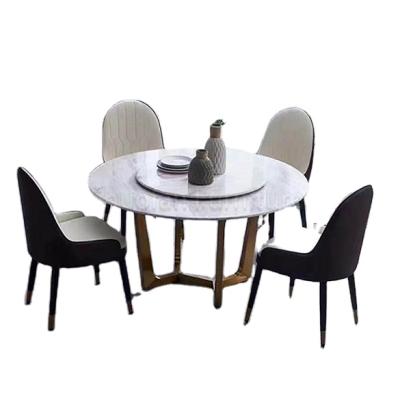 China 2022 hot sale fireproof modern round dining room with 4 chairs for bedroom home living room for sale