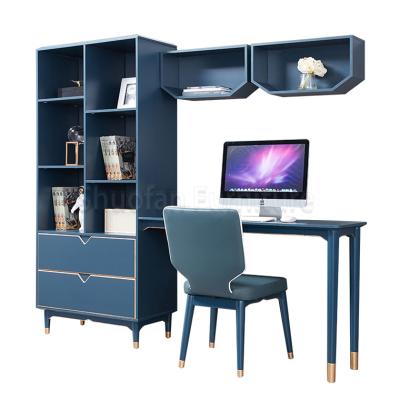 China Adjustable Modern Light Luxury Computer Desk (Height) Home Office With Shelf Student Writing Table With Drawers for sale