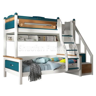 China Factory Wholesale Modern Nordic CHILDREN'S Beds 1.5M Wide Bunk Bed Room Set With Ladder Cabinet for sale