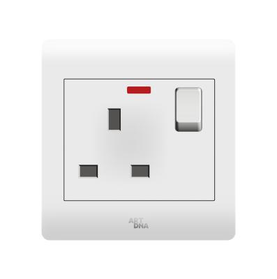 China Residential / General Purpose Full Flat Panel 13A BS Switched Socket With LED Indicator CB CE IEC GCC SASO for sale