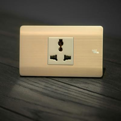 China Aluminum Alloy 118 Frame Wall Switch And Electrical Light Wireless Power Socket for sale