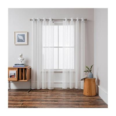 China Fashionable sheer modern curtain eyelet decoration single wick installation window curtains for living room for sale