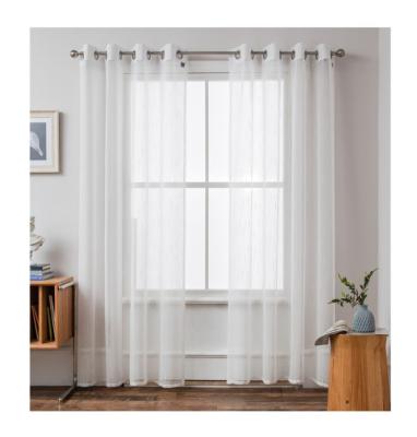 China Custom Made Decorative White Wicking Curtain Panel Decorative Grommet Curtain Home Quality Sheer Curtains for sale