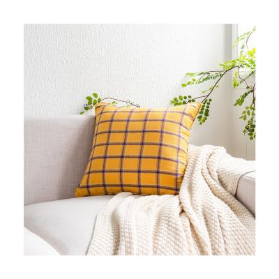 China Cheap PORTABLE made in china cushion cover with piping luxury and fashion plaid comfy pillows light home decor for sale