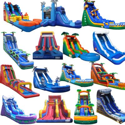 China Eco-friendly Commercial Park Giant Backyard Inflatable Trampoline Water Slide For Adult for sale