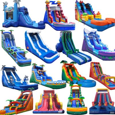 China Eco-friendly Commercial Adult Leisure Time Fun Dry Inflatable Water Bounce House Foam Slides For Kids for sale