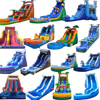 China Eco-friendly Commercial Water Park Jumper Boun 30 Feet - Tall Inflatable Shelf Slides For Sale for sale