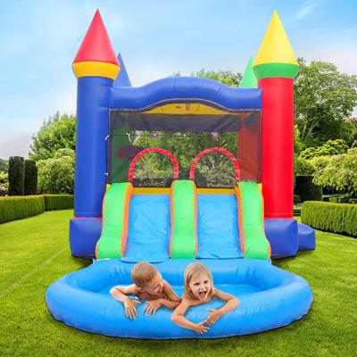 China New Eco - Friendly Commercial Happy Birthday Dry And Wet Combo Inflatable Bounce House With Blower for sale