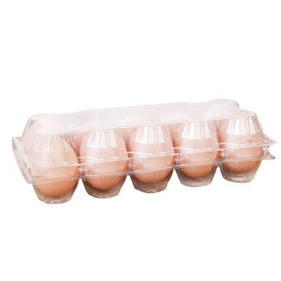 China Wholesale 10 Holes Recyclable Plastic Egg Blister Tray Packaging Plastic Chicken Egg Carton Packaging for sale