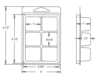 China Single Faced Wholesale Plastic Clear Clamshell Wax Melt Containers For Candles for sale