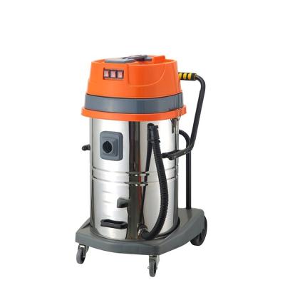 China Car 80L 3motors Stainless Steel Tank Color Orange Electric Stick Industrial Wet Dry Vacuum Cleaner for sale