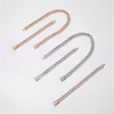 China Hiphop 12mm Miami Small Zircon Diamond Shimmer Cuban Hip Hop Necklace for sale