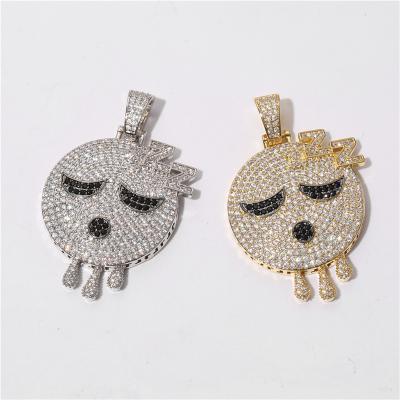 China Hiphop Iced Out Hip Hop Jewelry Pendant Fire Inflammation Shiny ZirconHip Hop Pendant Jewelry With A Small Round Mouth for sale