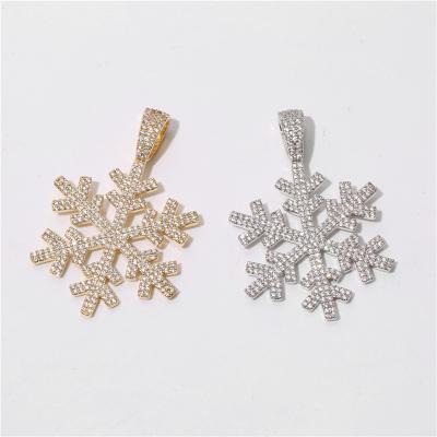 China 2022 High Quality Elegant Hiphop Charm Zircon Snowflake Hip Hop Jewelry Pendant for sale