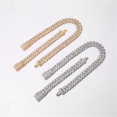 China 2022 Sugar Chic Zircon Rock Hiphop Personality Cuban Charm Chain Necklace for sale