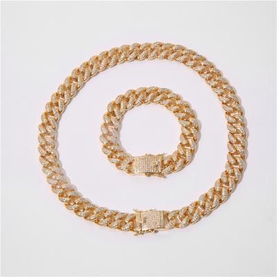 China Shiny Chic Jewelry Hip Hop Charm Hip Hop 12mm Cuban Zirconia Necklace for sale