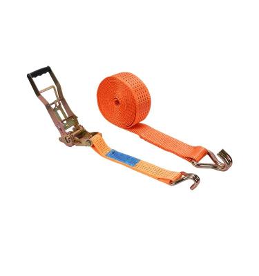 China Cargo Lashing Strap Best Selling 50mm Ergo Ratchet Strap With J Hooks Cargo Lashing Ratchet Link Down Strap 5 Ton 10m GS Approved for sale