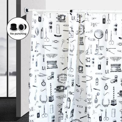 China CLASSIC No Punching Bathroom Shower Metal Curtain Rod Tension Rod Towel Adjustable Telescopic Clothing Poles Non-slip Curtain Rod for sale