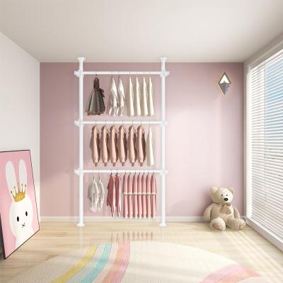 China Adjustable (height) Customized punch free children cabinet foldable wardrobe adjustable closet organizer storage shelf living room Portable wardrobe for sale