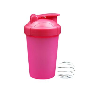 China 2022 New Design Sports Fitness 400ml Bpa Viable Protein Shaker Free Plastic Water Bottle With Stainless Blender Ball For Outdoor Gym for sale