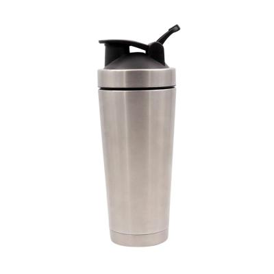 China Sustainable High Capacity 700ml Water Bottle Double Walls Stainless Steel Shaker With Plastic Filter for sale