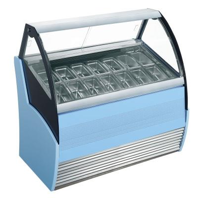 China Single-Temperature Italian Gelato Showcase Commercial Gelato Display Freezer Showcase for sale