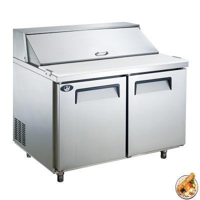 China Single-temperature stainless steel refrigeration equipment commercial salad counter workbench pizza bar for restaurant for sale