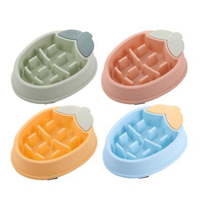 China Automatic Food Grade Plastic Dog Cat Food Bowl Slow Anti Choking Bowl for sale