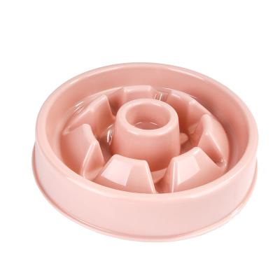 China Food Grade Automatic Plastic Dog Cat Food Bowl Anti-Clogging Slow Food Dog Bowl for sale